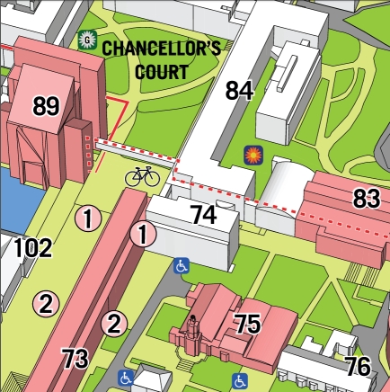 campus map showing building 74